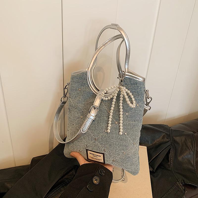 Denim bag women's summer new niche underarm bag high-end shoulder tote bag