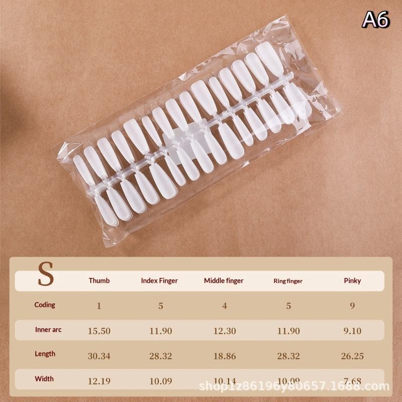 300Pcs/Bag Full Cover Press On Fake Nails Matte Ultrathin TransparentCoffin Tips Nails Extension Diy Practice Nail Tool