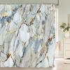 Abstract Marble Pattern Shower Curta Waterproof Fabric Bath Curta For Bathroom Bathtub Large Wide Bathing Cover With Hook