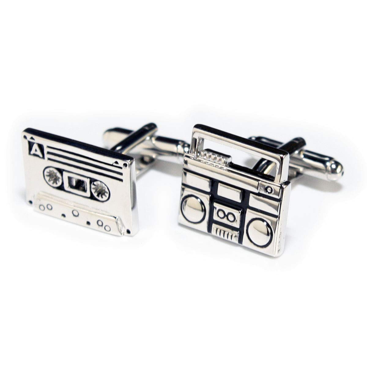 

Kamakura Cufflinks Workshop Boombox Cassette Tape Cufflinks cf948 &