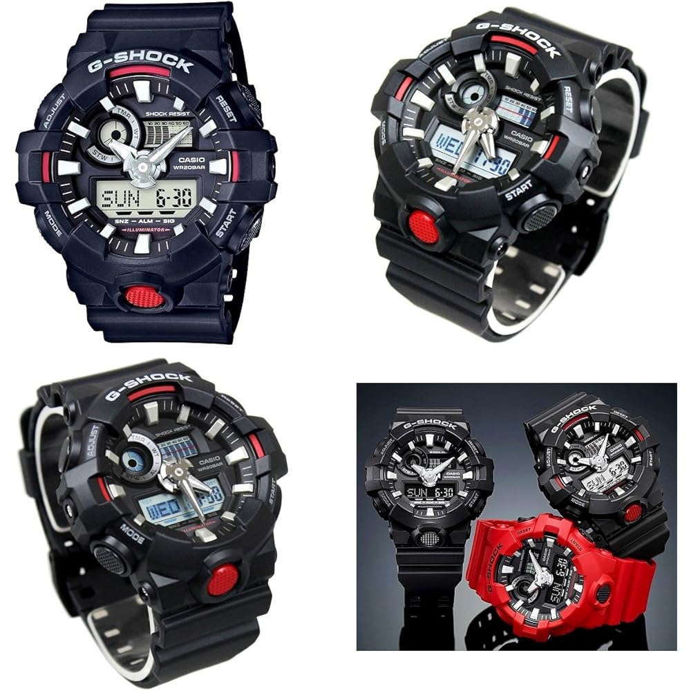 G-SHOCK GA-700 Series Analog-Digital Watch 20 Bar Water Resistant Black Plastic Strap Men s