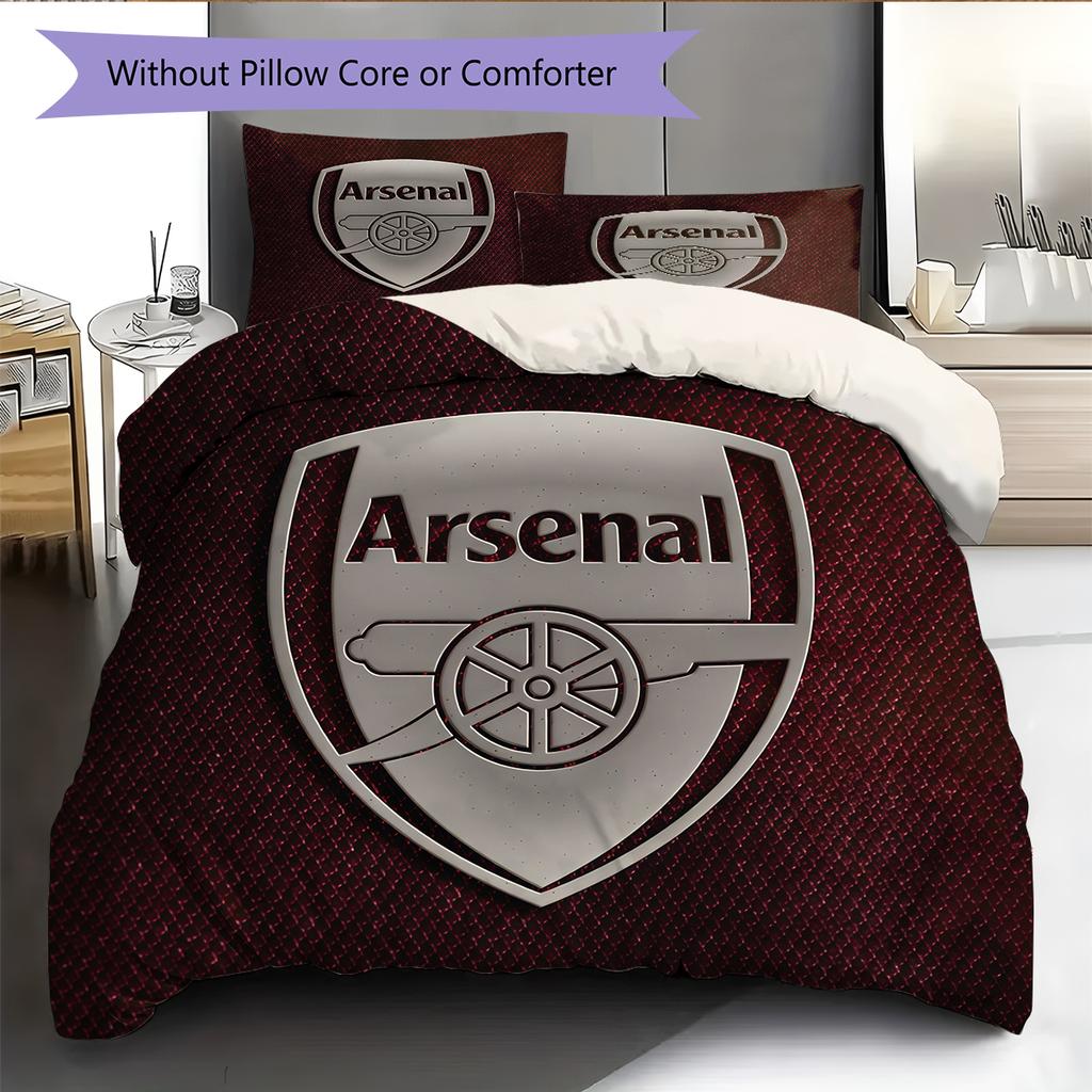 Biancheria da letto con motivo Arsenal Football Club Decorazione per la casa Regalo di compleanno (1 * copripiumino + 2 * federa, senza nucleo)