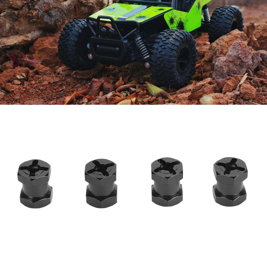 4PCS RC Wheel Hex Spacers 12mm Dia 15mm Length Hex Hub Extenssion with Metal Locking Lug Nut and Lock Pins for RC Cars