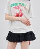 LALAFOX Cherry Heart T-Shirt Printed Short Sleeve T-Shirt Oatmeal Br2Ch015