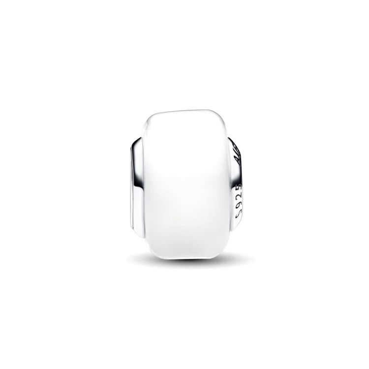 Pandora Ciondolo in Vetro Inciso con Lettera Donna Ciondolo Bianco 793118C00