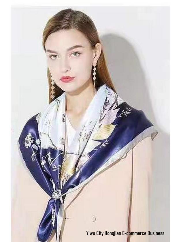 New Women's Silk Scarf – Thousand Miles of Rivers and Mountains Painting, Chinese Style Shawl, Perfect Gift for Mother's Day.
