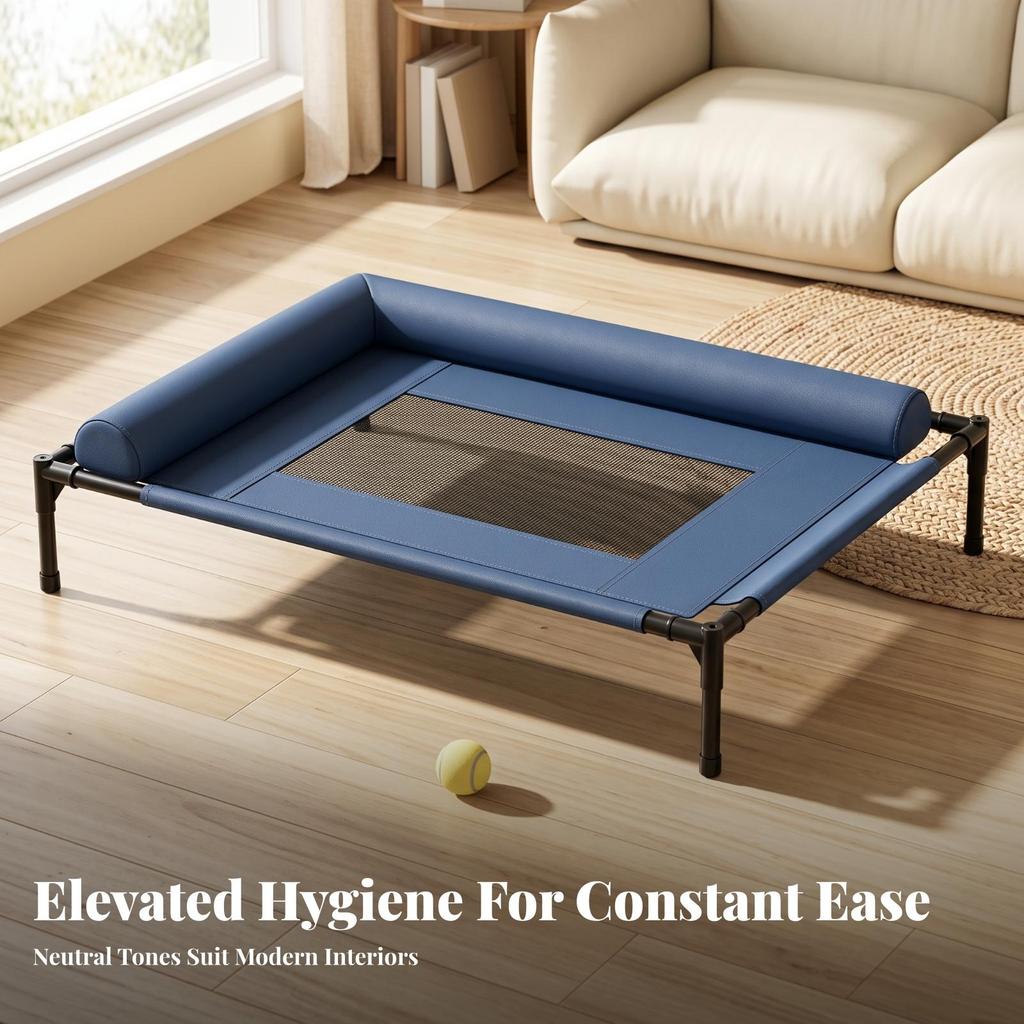 Raised Dog Bed Cooling Pet Cot Machine Washable for Indoor, Pets