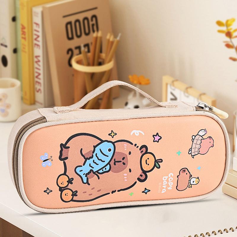 

Мультяшный Милый Пенал Капибара С Ручкой Портативная Сумка для Ручек Студенческие Канцелярские Товары Школьные Принадлежности Большая Вместимость Хранение Коробка для Ручек