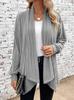 2026 Women's Solid Color Long Sleeve Loose Cardigan Jacket for Autumn and Winter