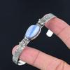 Birthday Gift For Her Natural Owyhee Blue Opal Bangle Adjustable 925 Silver