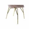 Chaise de salle à manger - Modèle - Métal - Blanc - Design glam - Velours rose