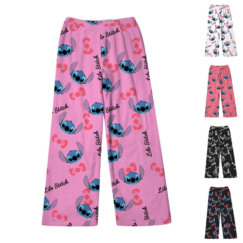 Women  Winter Pants Full Length Long Trousers Printed Pants