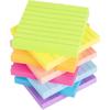 Lined Sticky Notes 3x3 In Bright Ruled Stickies Colorful Super Sticking Power Memo Pads, 82 Sheets/pad, 8 Pads/Pack