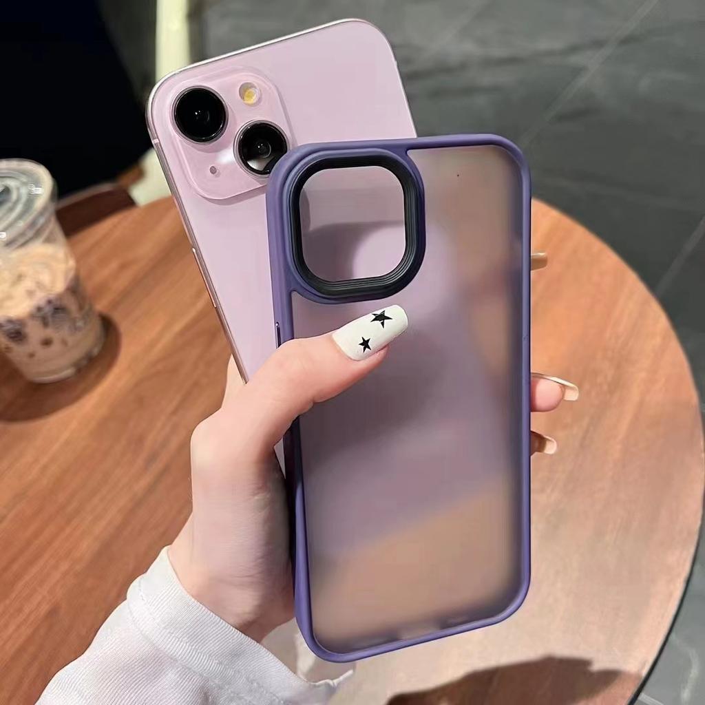 IPhone 15 Matte Skin-feeling Phone Case 1413MAX Semi-transparent Anti-fingerprint 12PRO Gold Shield Acrylic Protection Case