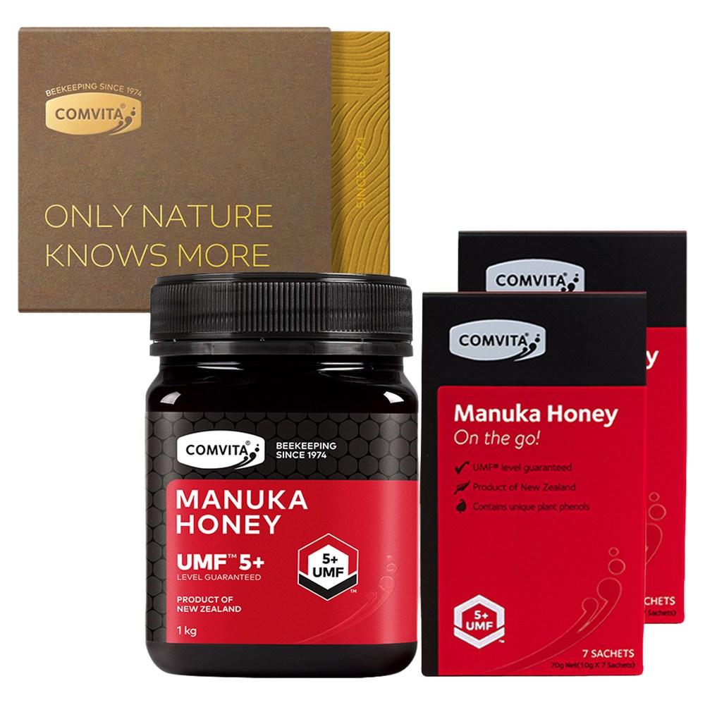 Comvita UMF5 Plus Manuka Honig 1kg Glas + 14 Stäbchen 10g Kombi-Geschenkset (1 Satz)