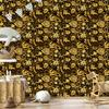 Golden Hibiscus Wallpaper Ochre, Gold and Black for Living Room and Bedroom 50x1000