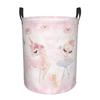 Custom Ballet Art Laundry Basket Collapsible Ballerina Dancer Clothes Hamper for Baby Kids Toys Storage Bag