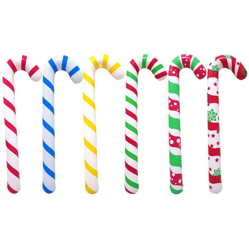 Outdoor Christmas PVC Inflatable Ball & Candy Cane Pendant Decoration