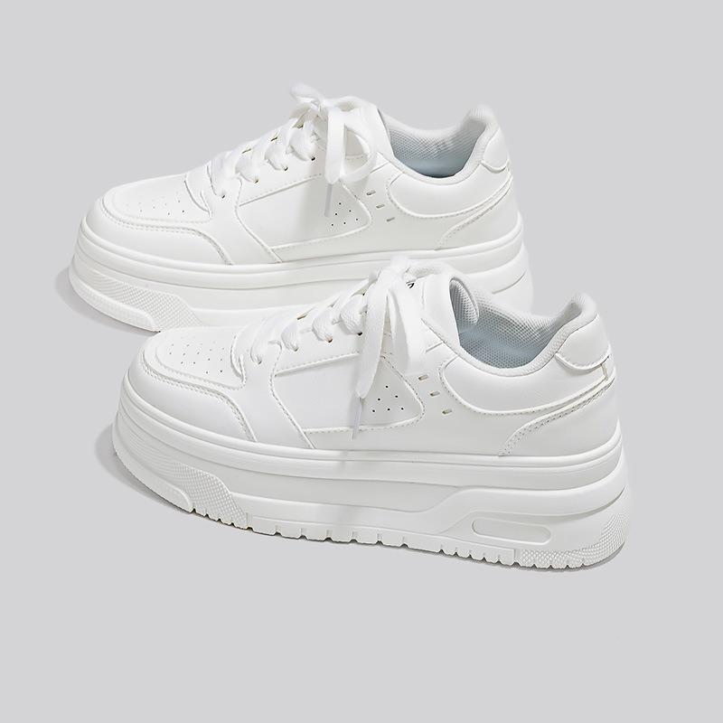 

Маленькие белые туфли женские туфли на платформе, увеличивающие рост, кеды, повседневная спортивная осенняя женская обувь, легкие туфли с низким верхом, туфли-маффины 40 белый