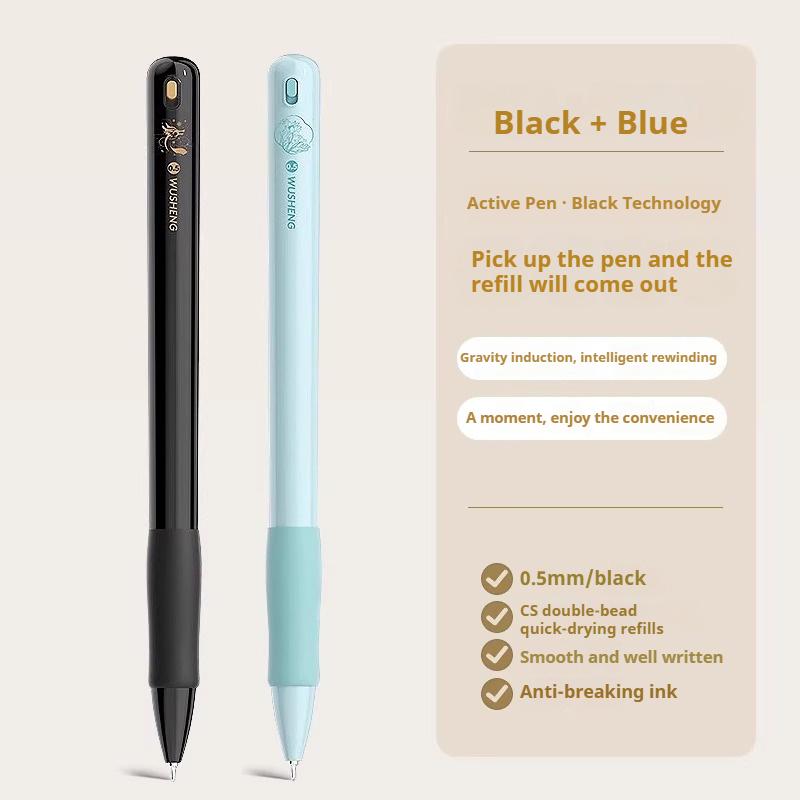 Gravity Sensing Gel Pen Multifunctional Stationery 0.5mm Retractable Black Ballpoint Pen Offfice School Writing Signature Pen