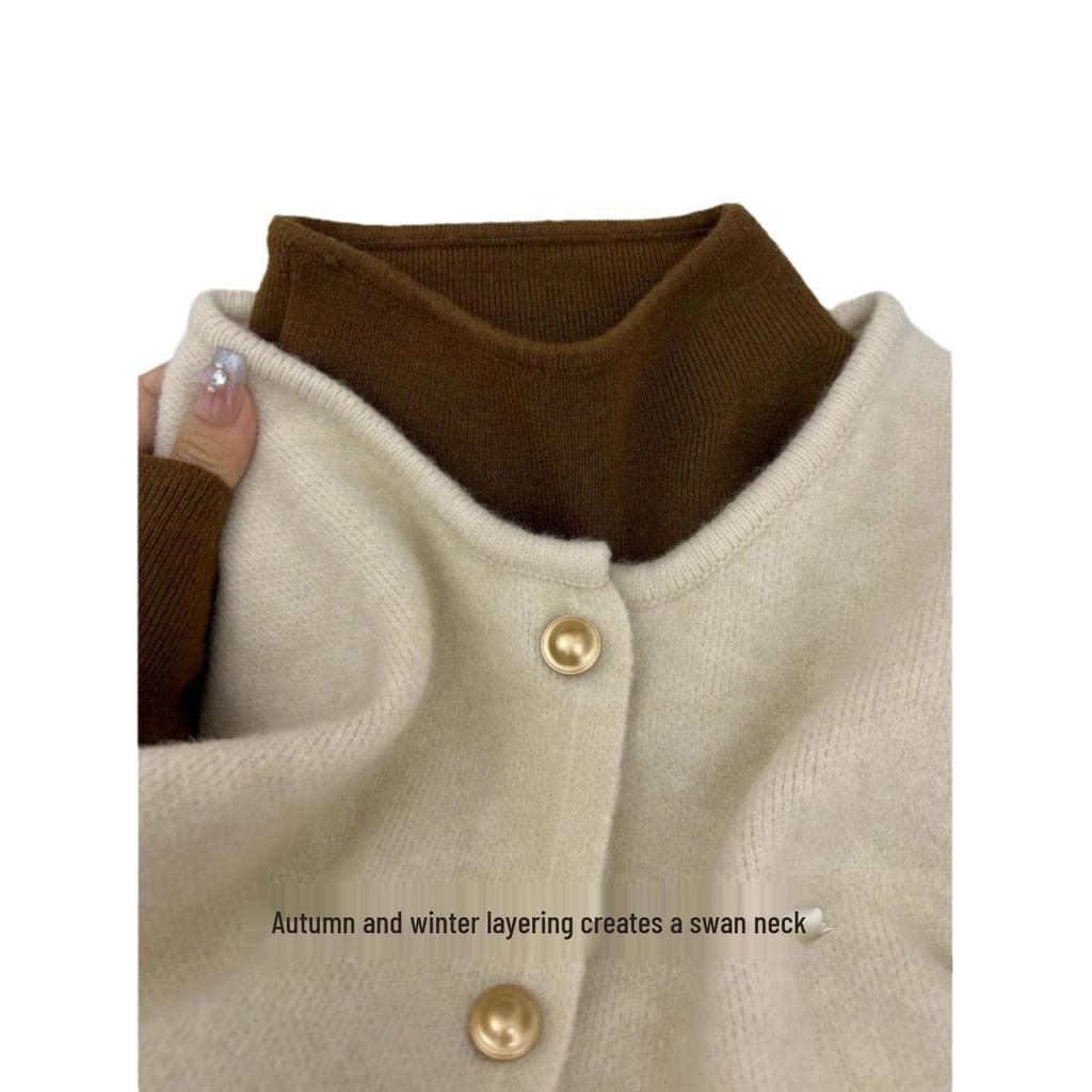 2025 Women's Korean-Style Half High Collar Sweater: Autumn/Winter Thickened Versatile Base Shirt