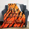 Name Custom Cincinnati Bengals Logo Print Flannel Blanket High Quality Warm Comfortable Cover for All Seasons Perfect for Gifts Home Decor