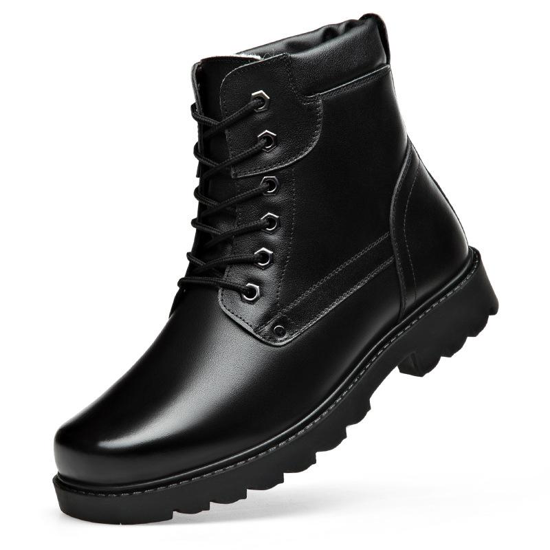 Модные Новые Кожаные Черные Мужские Байкерские Ботинки Модные Молодежные — фото 6
