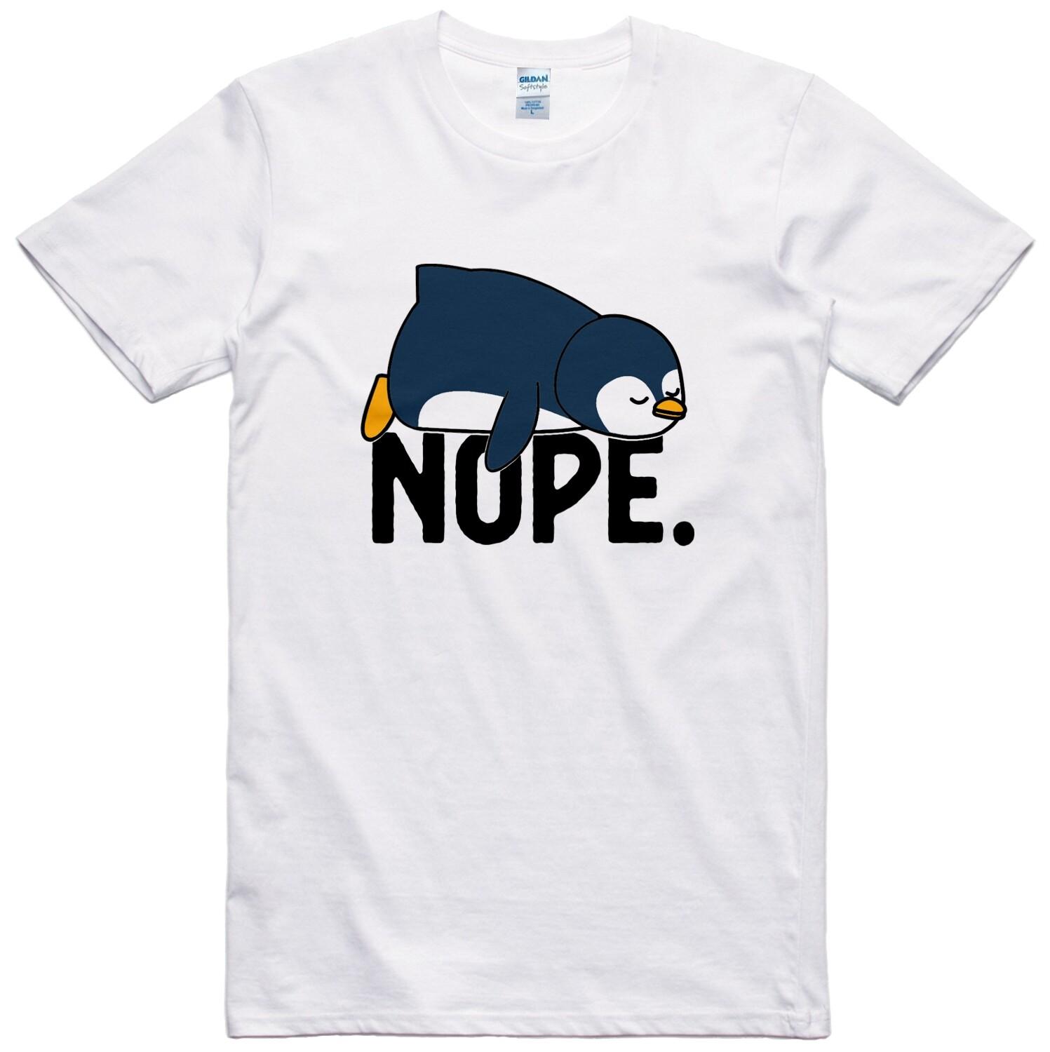 Funny T-Shirt Penguin Design Regular Fit Cotton Tee S разноцветный