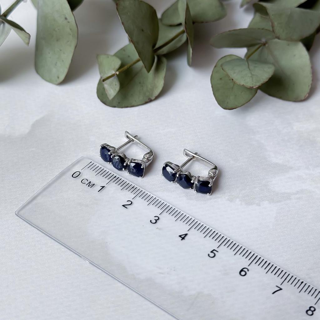 Silver Earrings with Natural Sapphire 4.405ct (2057574)