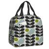 Custom Orla Kiely Scandinavian Multi-Stemmed Birds Flower Thermal Insulated Lunch Bag Women Resuable Lunch Tote Storage Food Box