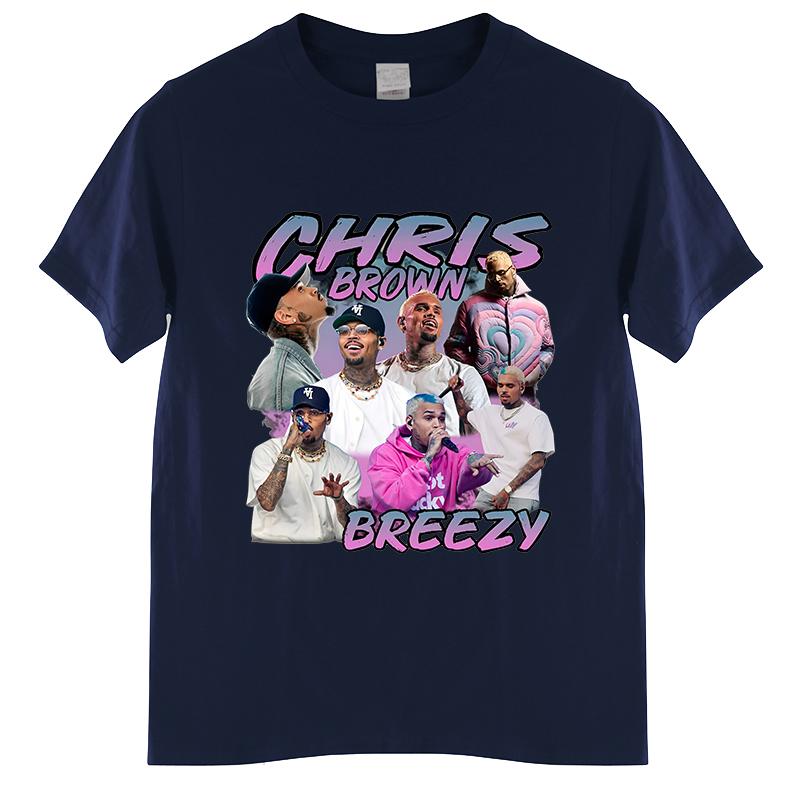 Rapper Chris Brown Breezy Graphic TShirts Unisex Women Harajuku Short Sleeve T Shirt Cotton Casual Tshirt Streetwear Fans Gift