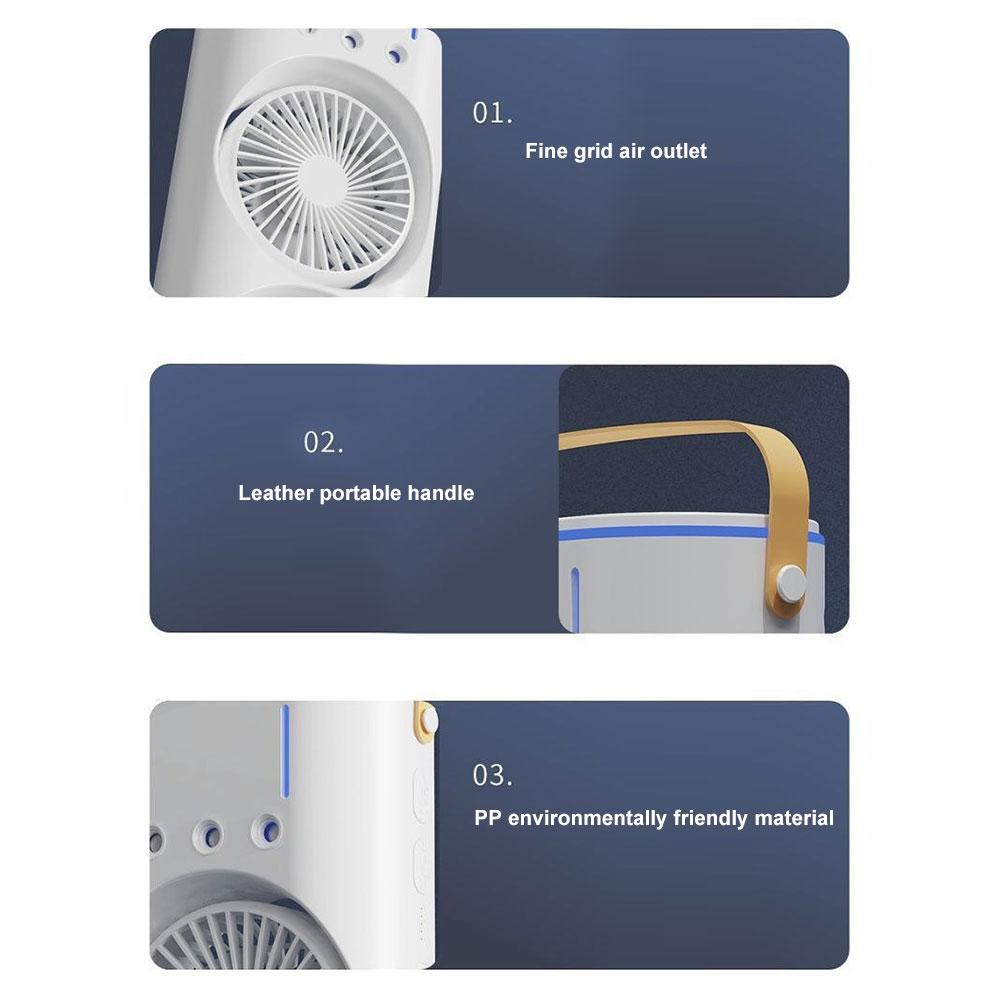 3 Speeds Humidifier Fan LED Night Lights Small Cooling Fan for Room Bedroom Office