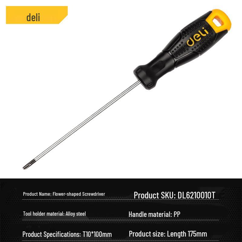 Star-Shaped Magnetic Tip Screwdriver with Flower Hole by Deli Tools