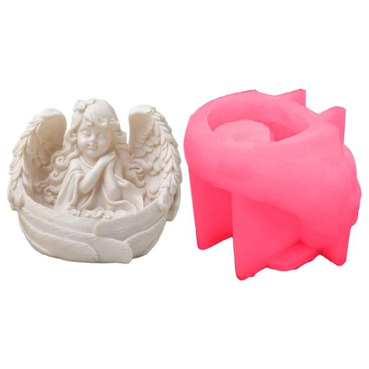 

Girl Wing Silicone Candle Holder Molds Plaster Silicone Molds for Candle Holder Tealight Holder, Christmas Decorations рожевий