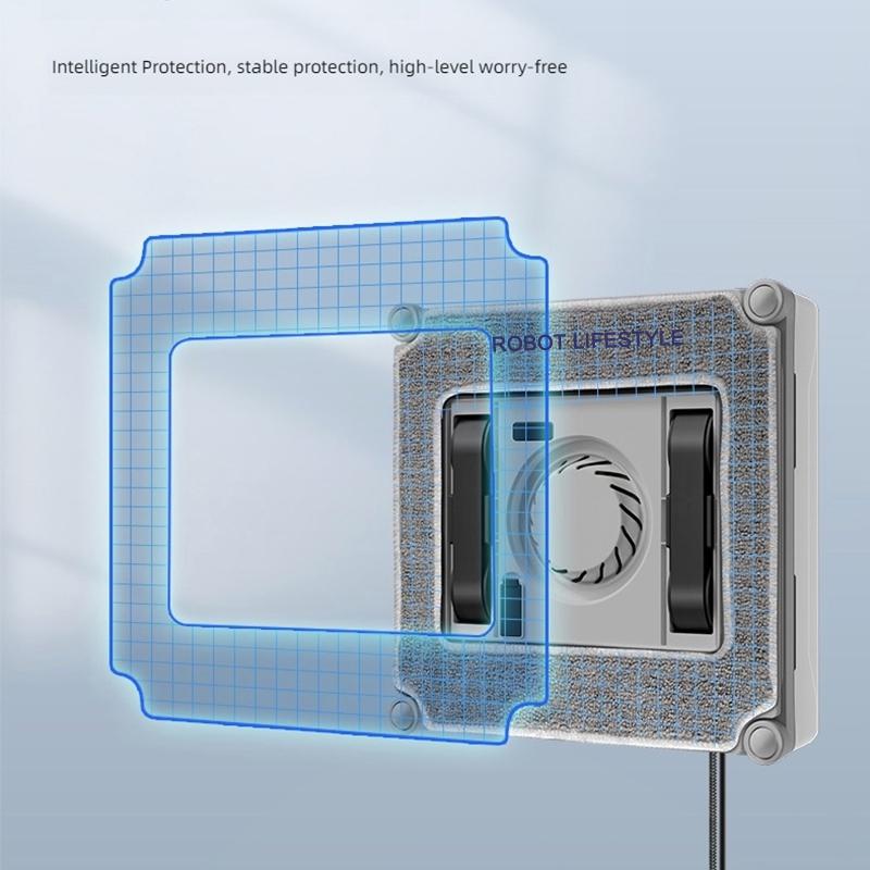 2026 Window Washer Robot Automatic Spray Water Robotic Glass Cleaner, 3200Pa Suction, Tuya APP Remote Control, Voice Prompt