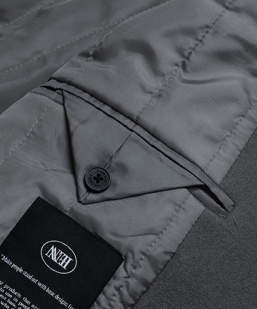 Lemain Second Wool Blend Oversized Single Coat [Charcoal]