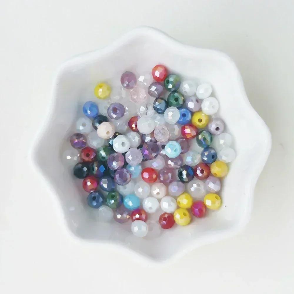 

50 шт. полупрозрачные чешские хрустальные стеклянные бусины граненые цветные разделительные бусины для изготовления ювелирных изделий своими руками браслет ожерелье аксессуары