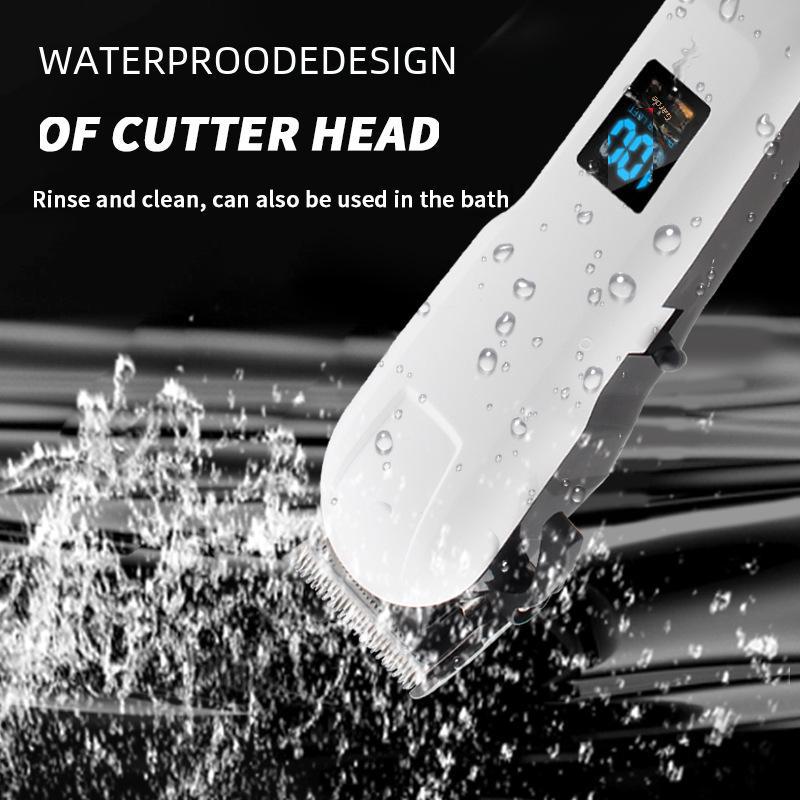 Multi-Speed LCD Display Hair Clipper, USB Rechargeable, High-Power Electric Razor