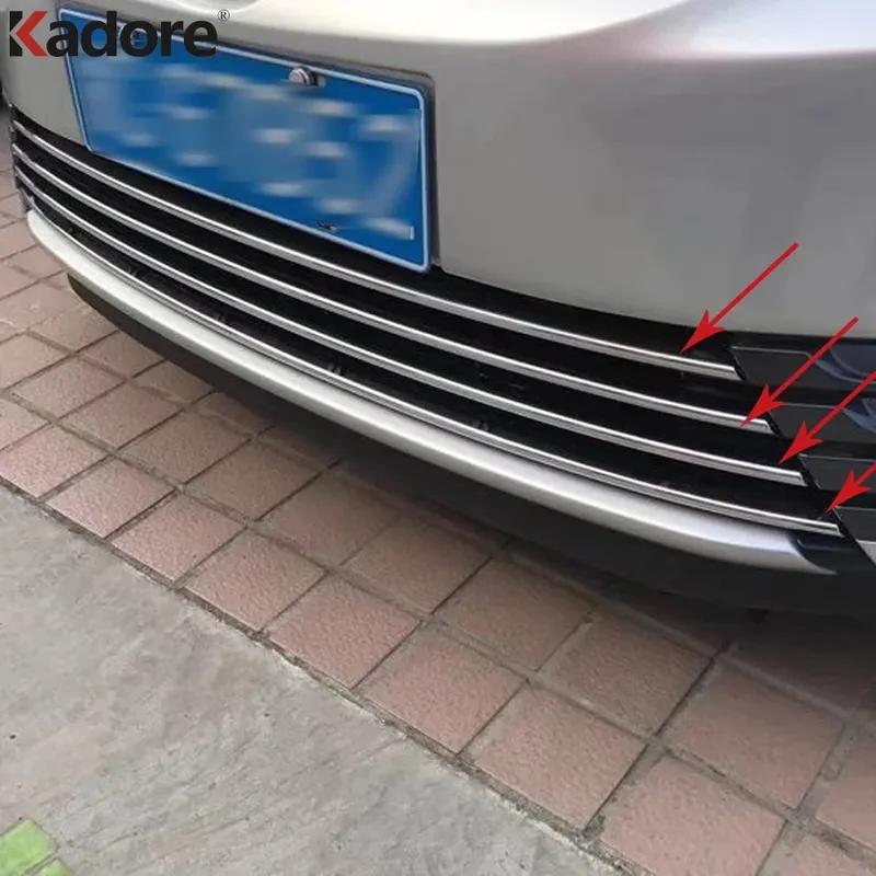 Front Grille Grill Cover Trim For Toyota Corolla 2017 2018 Facelift Chrome Car Front Lower Grills Molding Strip Accesories