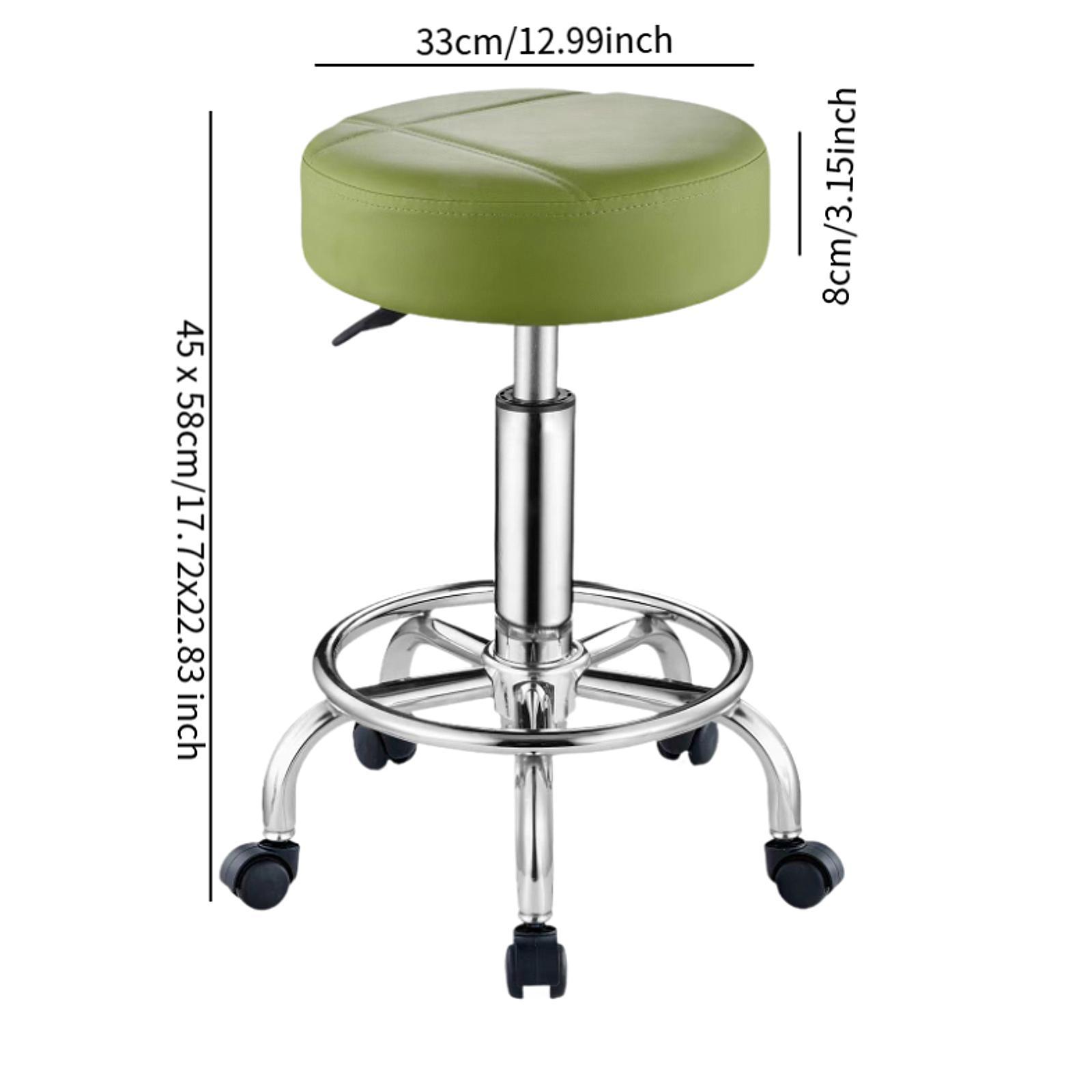 Adjustable Round Rolling Stool with Wheels