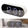 Digital Alarm Clock with LED Display Mirror Electronic Desk Clock USB Power and Battery Operated for Home and Travel