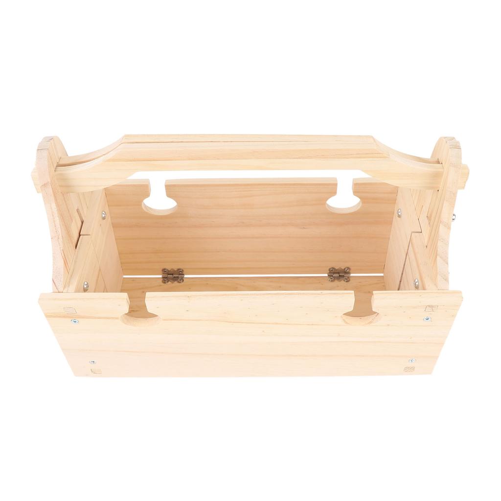 Wooden Folding Picnic Basket Table Outdoor Portable 2 in 1 Vintage with Wine Glass Holder