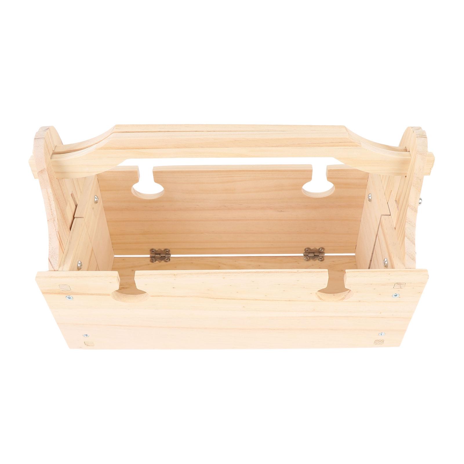 Деревянная складная корзина-столик для пикника, портативная, 2 в 1, в винтажном стиле, с держателем для бокалов.