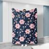 Cozy Pink Floral Print Flannel Blanket - Soft, High-Definition Digital Print, All-Season Use, Perfect Gift, Breathable  Poly