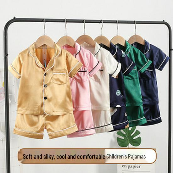 Conjunto de Pijama Infantil de Algodón Seda de Dibujos Animados