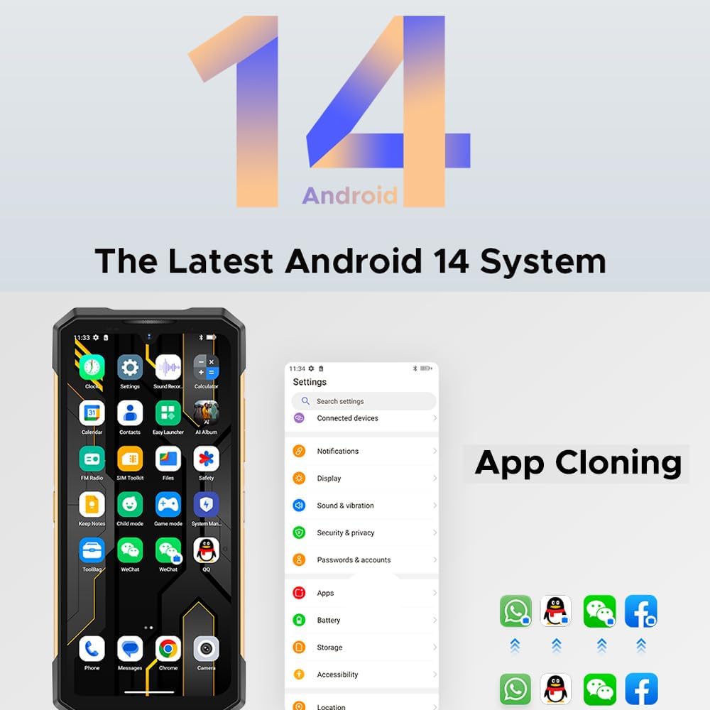 Doogee S200 X 5G Handy 32GB+512GB/TF 2TB 10100mAh 100MP 6.72" FHD 1.32" Amoled Bildschirm Android 14/NFC/OTG
