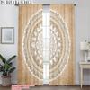 2pcs, Window Curtain 2D Plane Printing Bohemian Mandala Versatile Polyester Fabric (without Rod) Festive Perfect for Bedroom,