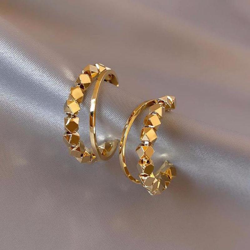 2023 Niche C-Shaped Stud Earrings: Unique Bean Design with 925 Silver Needles
