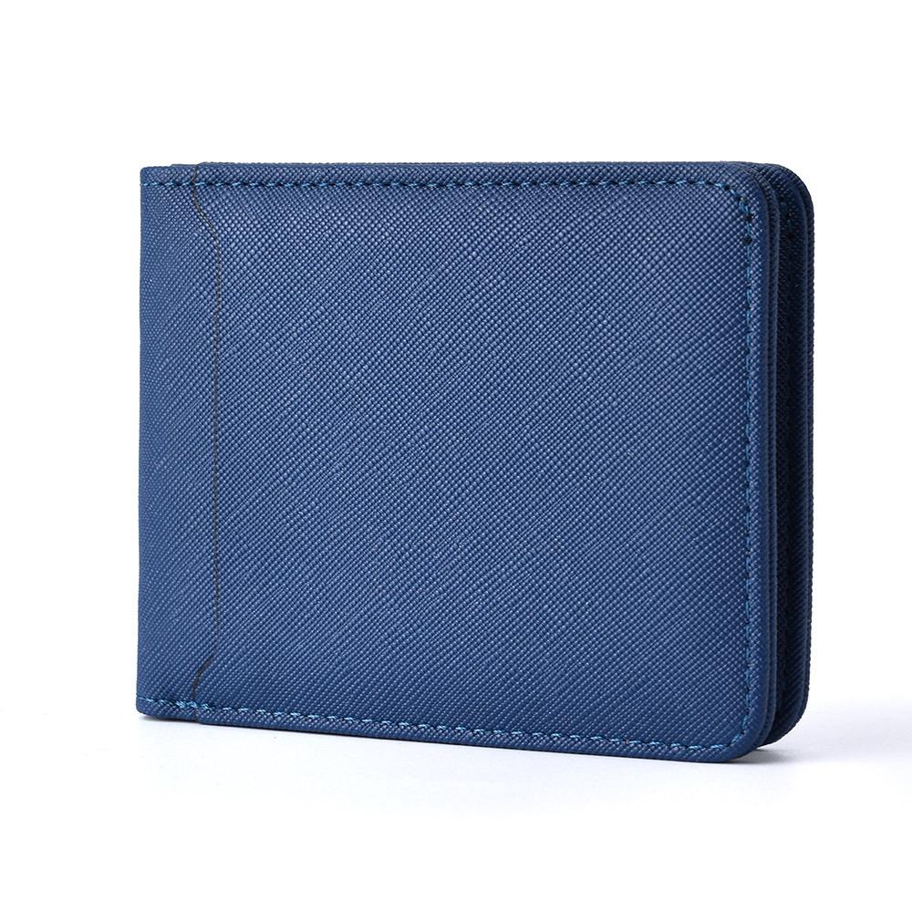 Minimalist PU Leather Retro Men s Wallet Ultra Thin Soft Coin Purse Lightweight Slim Wallet Money Clip Men синий