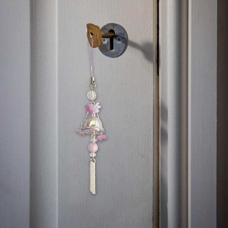 Stylish Jellyfish Wind Chime Glass Pendant Phone Decoration Portable Accessory for Nature Inspire Aesthetics Wear